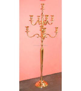 Stylish Design 9 Arms Aluminum Floor Candelabra Silver Plated Handmade Traditional for Wedding Christmas & Home Decor <b>Tall</b> - Product Image 3