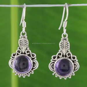 Dazzling design 925 sterling silver amethyst gemstone earring fashion jewelry elegant look