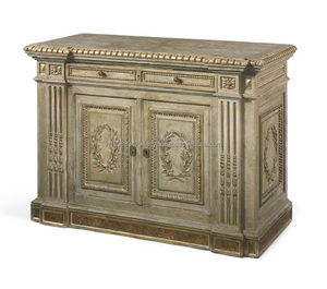 Buffet de madera rústico estilo francés antiguo Vintage dos puertas diseño curvo Buffet - Product Image 1