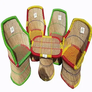 2021 indio Vintage caña de bambú conjunto de jardín 4 sillas con mesa 4 sentado comedor respetuoso del medio ambiente al aire libre muebles de jardín - Product Image 1