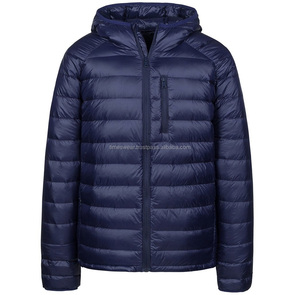 Chaqueta de plumón de lana ligera de alta calidad para hombre estilo burbuja con capucha con diseño sin costuras relleno de plumón de pato - Product Image 1