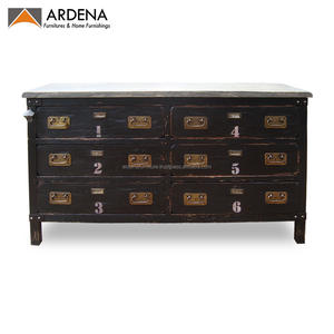 Aparador de madera de 6 cajones de estilo industrial moderno para comedor y dormitorio, muebles de sala de estar para el hogar - Product Image 1