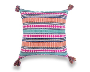 Designer Wholesale Jacquard Pillow cover with added pom pom Sofa Decorative Cushion with Tassel Custom Design Indian Pillow Case - Product Image 4