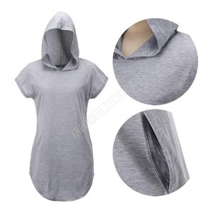 Camiseta de manga corta con capucha para mujer, ropa femenina, de verano, de talla grande - Product Image 3