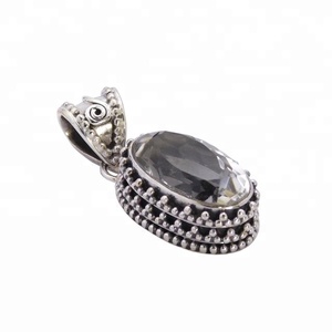 Nouveau élégant élégant cristal pierres précieuses pendentif bijoux fins pendentifs et breloques S925 bijoux en argent Sterling grossiste et exportateur - Product Image 1