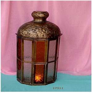 Antique Metal & Clear Glass Tealight Metal Handmade Etching Designer Candle Votive Holders Tealight <b>Lantern</b> - Product Image 1