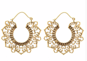 Boucles d'oreilles en laiton à spirale tribale de style élégant Boucles d'oreilles en spirale en laiton de style tribal à la mode - Product Image 3