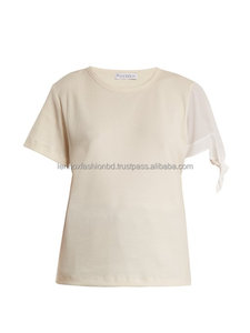 Vente en gros sur mesure T-shirts d'été brodés en chenille rose longue serviette Fabricants de t-shirts pour femmes grande taille pour vêtements douaniers BD - Product Image 6