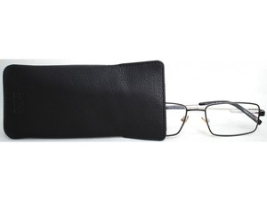 Porte-lunettes à double poche en cuir, étui pour lunettes, grain de tabac - Product Image 5