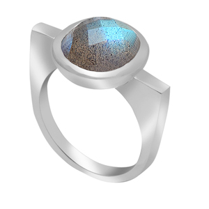 Coussin coupe Labradorite pierre précieuse 925 bague en argent Sterling pierre précieuse bague lunette réglage bague à la mode pour les fêtes de cadeaux de mariage. - Product Image 4
