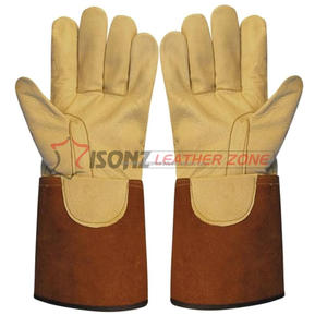 Isonz ถุงมือเชื่อมหนังวัว XL ที่ป้องกันการตัดจากฝ่ามือข้างเดียวป้องกันการตัดด้วยความร้อน - Product Image 2