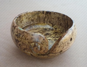 Mango Wood Marble shade Yarn Bowl 3291 For Holding Yarn Balls