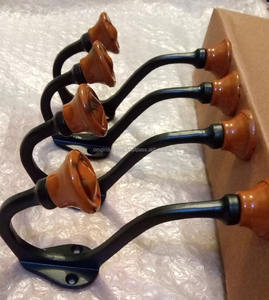 Omg Industries Wholesale <b>Cast</b> <b>Iron</b> Wall Mount Vintage Ceramic <b>Coat</b> <b>Hooks</b> Hangers - Product Image 1