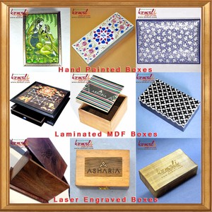 Boîte à souvenirs faite à la main en bois peinte à la main pour bijoux, bibelots, décoration intérieure et objets de collection - Product Image 6