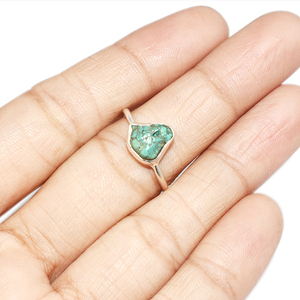 Bagues en argent Sterling 925 Turquoise verte, belle forme fantaisie, bijoux en pierre précieuse fabricant, bijoux en argent uniques - Product Image 4