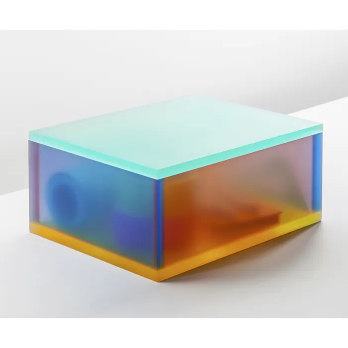 अनुकूलित बनाया छोटे एक्रिलिक ब्लॉक के साथ घन रंगीन Plexiglass उपहार बॉक्स हटाने योग्य ढक्कन