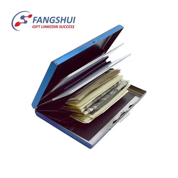 High quality customized multi function bank atm card holder wallet with press button lock
