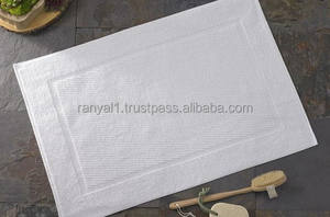 Alfombrillas de baño Dobby de algodón 100% con patrón de rayas hechas a máquina para uso en el baño - Product Image 6