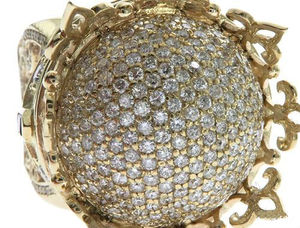 4.00กะรัต100% ธรรมชาติเพชรง่ามรอยัลมงกุฎแหวนสีเหลืองทอง,ฮิปฮอปแหวนสำหรับผู้ชาย - Product Image 3