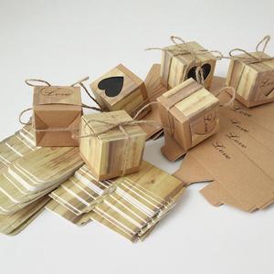 Boîte à bonbons en papier Kraft, sac cadeau romantique avec ficelle en jute en toile de jute, fournitures cadeaux de <span class=keywords><strong>mariage</strong></span>, - Product Image 5