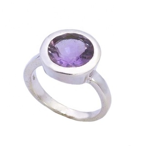 Nouvelle Arrivée Naturel Améthyste Gemme 925 Bijoux En Argent Sterling Éternité Vermeil Bague Bagues De Fiançailles Cadeau - Product Image 1