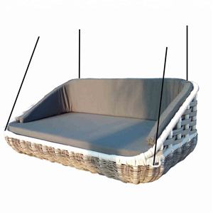 Meubles d'extérieur modernes pour la maison, banc de balançoire suspendu en rotin PE, tissu relaxant pour le jardin et l'extérieur du parc, utilisation confortable, métal durable - Product Image 3