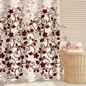 Classic Polyester Spa Shower <b>Curtain</b> for bathroom use with <b>Flower</b> Design for Bathroom at cheapest price - Product Image 2