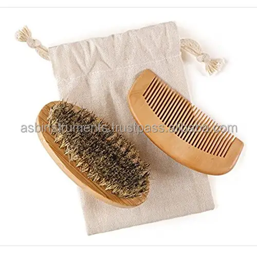 2Pcs Mens Beard Care Set Artificial Boar Bristle Beard Brush und Beard Comb Kit Grooming Kit