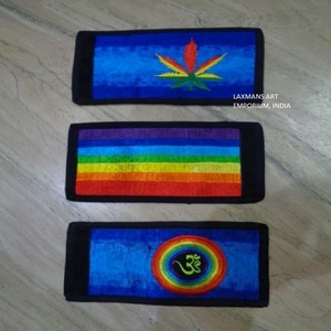 กระเป๋าสตางค์ผ้าฝ้ายปักลายสำหรับผู้ชายกระเป๋าใส่เหรียญคอตตอนจากอินเดียกระเป๋าสตางค์สไตล์เนปาล - Product Image 4