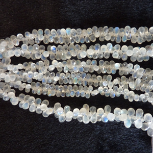 Cuentas de piedras preciosas facetadas de piedra lunar arcoíris natural Color blanco - Product Image 2