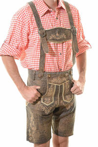 2026 Nueva llegada: Cómodos pantalones cortos tradicionales bávaros alemanes de cuero encerado industrial de la marca ISONZ - Product Image 5