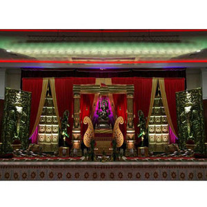 Decoración de escenario de boda india, Mughal, para recepción, escenario tradicional - Product Image 1
