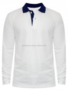 T-shirt Polo à manches longues en coton biologique de qualité supérieure à rayures pour hommes, respirant, manches longues, piqué pour Polo Plus en ligne P - Product Image 2