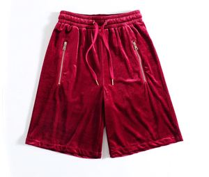 Short en velours décontracté à cordon de serrage YYSY pour hommes, logo personnalisé - Product Image 1