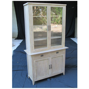 Gabinete de madera con puertas de vidrio para muebles de sala de estar en decoración del hogar - Product Image 1