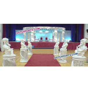 Mandap de Boda de Seis Pilares de Cristal de Fibra, Cristales Antiguos Maravillosos, Mandap para Bodas Indias, Fabricante de Mandaps en EE. UU. - Product Image 1