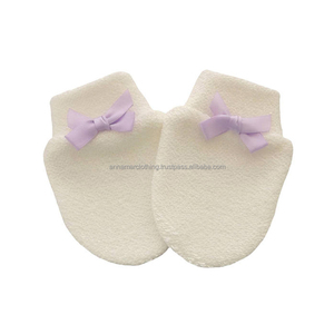 Organic Cotton Anti Scratch Winter Glove Plain Baby Mittens - Product Image 1