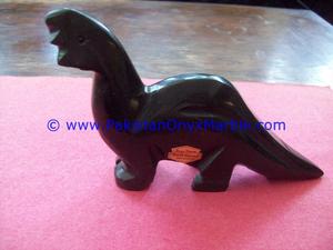 Statue de dinosaure en marbre onyx Sculptée à la main Animaux en pierre naturelle Sculpture polie Décoration et cadeau Prix économique - Product Image 6