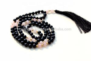 Piedras Ales สร้อยคอหินคริสตัลบำบัด,ลูกปัดหินควอตซ์ Mala มีพู่ทำจากผ้าไหมโบฮีเมียน - Product Image 6