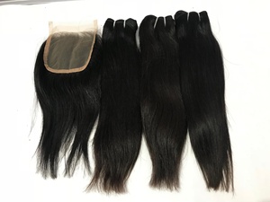 Venta al por mayor 100% Virgen Remy Weave Extensiones de Cabello Humano Indio de Alta Calidad Hueso Recto Estilo de Onda Natural - Product Image 2