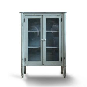 Gabinetes de vidrio de exhibición antiguos de madera maciza serie Camile con acabado pintado para muebles de sala de estar o decoración del hogar - Product Image 2