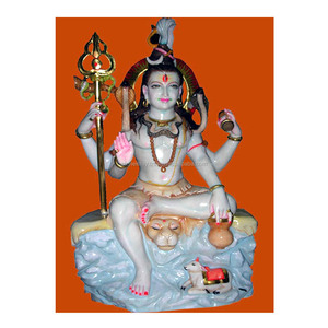 Estatua de Mármol Blanco Tallada a Mano del Dios Hindú Shiva, Embalaje de Exportación de Alta Calidad, Estatua de Mármol para Templo, Decoración Personalizada - Product Image 1