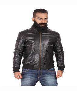Chaquetas personalizadas de cuero puro para hombre, Cazadora Bomber de primavera - Product Image 2