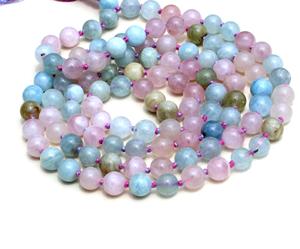 High Quality Top Grade Natural Rudra Gems Multi Color 8mm Morganite Round <b>Loose</b> <b>Beads</b> Strands DIY Mala Jewelry - Product Image 1