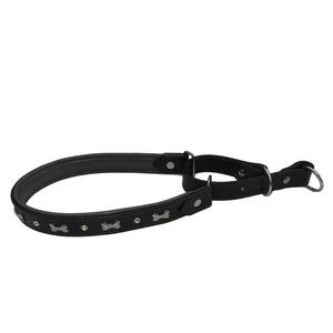 OWE Collier Martingale en cuir rembourré écologique pour chiens avec motif en os solide et décoration à rivets - Product Image 1