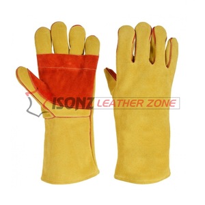 Gants de soudage au TIG/argon résistants à la chaleur ISONZ Leather Zone BBQ Oven, en cuir de vachette de 1,2 mm d'épaisseur, sans silicone, gants industriels - Product Image 2