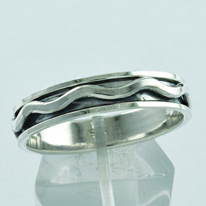 Anillo giratorio de Plata de Ley 925 hecho a mano, el diseño clásico más popular para bodas, Directo del mayorista de la India - Product Image 2