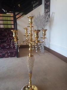 เชิงเทียนโลหะคริสตัลแขน5อันสำหรับตกแต่งบ้านหรูหราเชิงเทียนตั้งโต๊ะสำหรับงานแต่งงาน/ปาร์ตี้คริสมาสต์ - Product Image 3