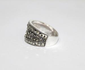 Bague en pierre précieuse de marcassite naturelle Bague en argent sterling massif 925 Bijoux pour anniversaire, mariage et anniversaire Fabricant - Product Image 3