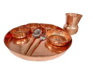 Wholesale Supplier Dinner Sets In Copper Table Ware Serving Indian Copper